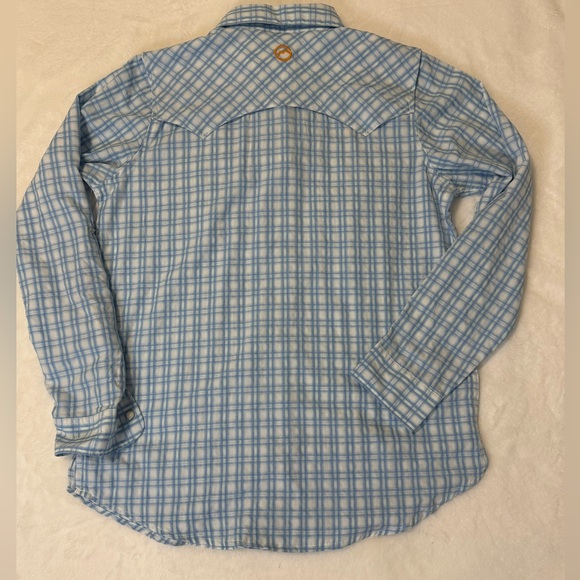 Houston Livestock Show & Rodeo Magellan Blue Plaid Pearl Snap Shirt Size Small - Picture 8 of 16